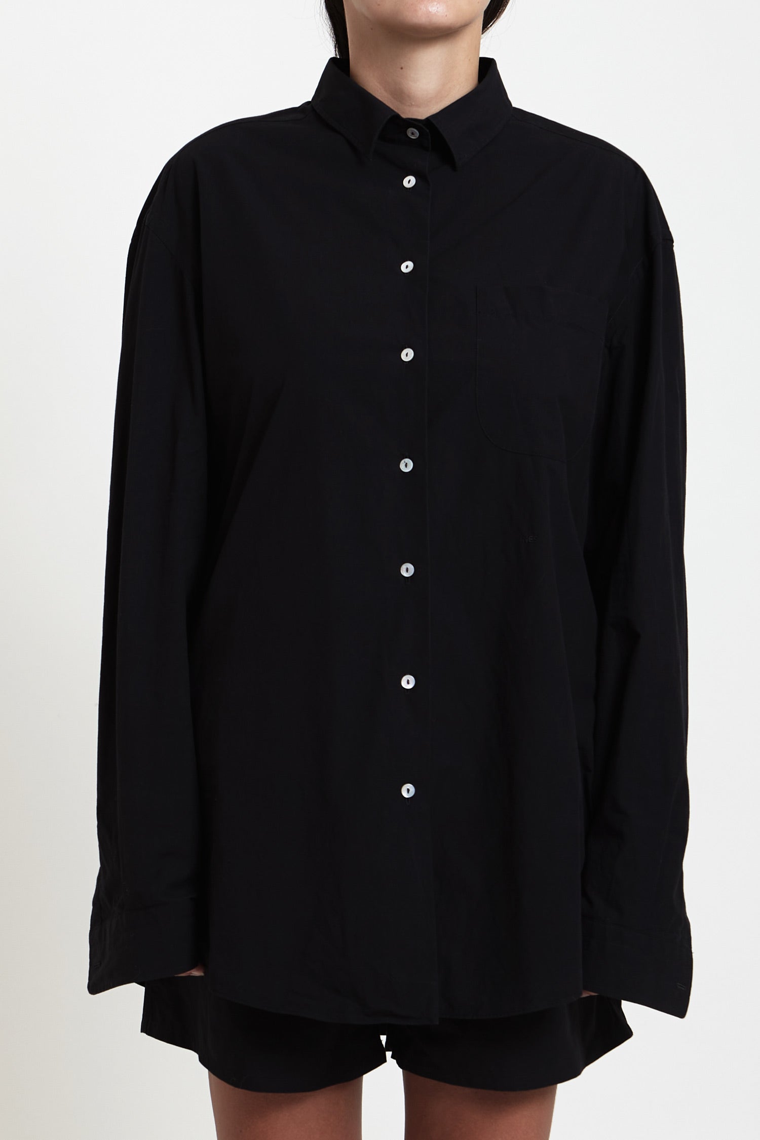 Shirt GFA Classic with pocket- Black – INES