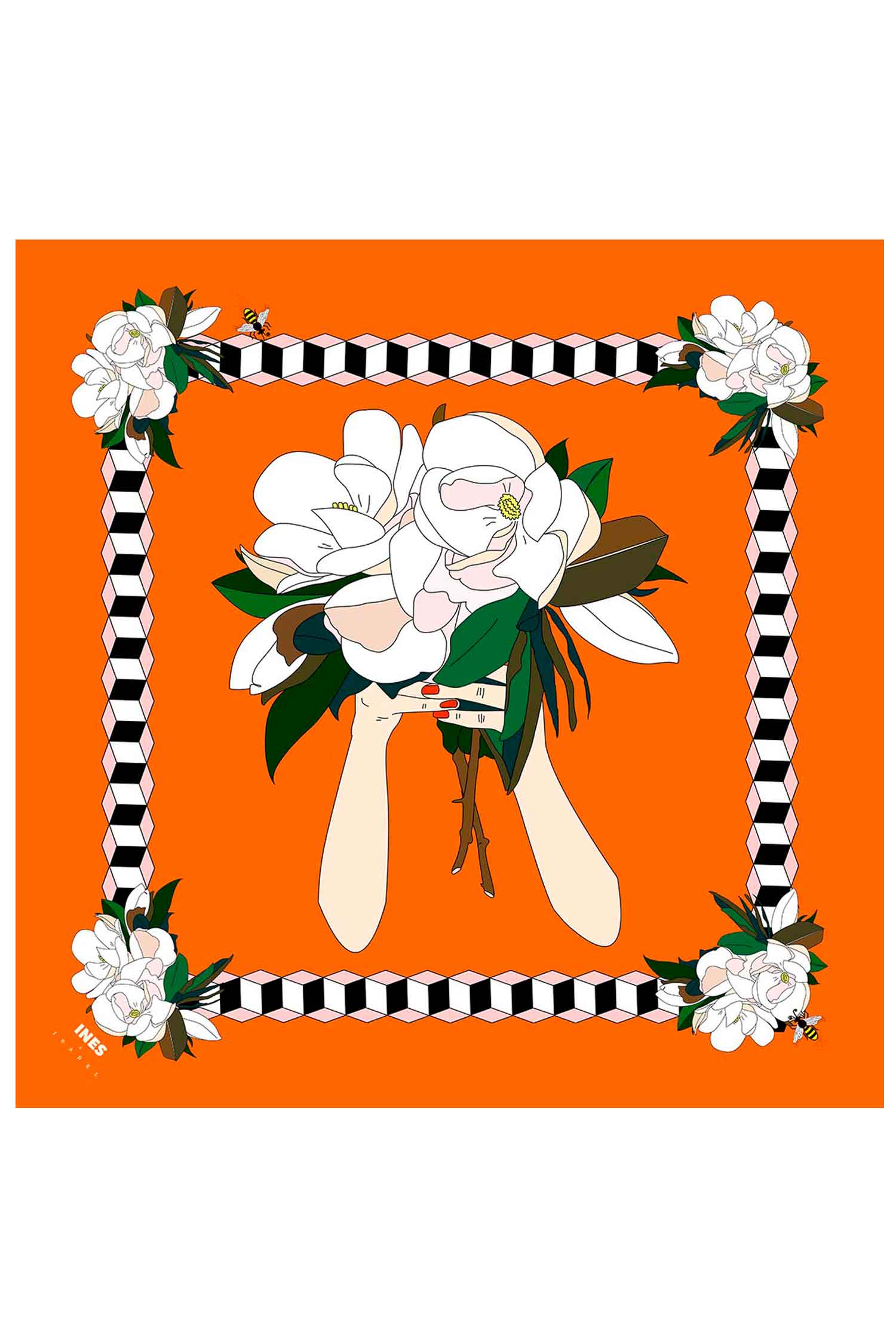 Made to order - Magnolia silk scarf